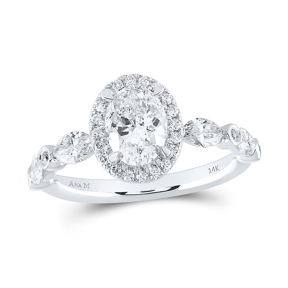 1 7/8CTW-DIA ANA M 1CT-COVAL SINGLE HALO ENGAGEMENT RING