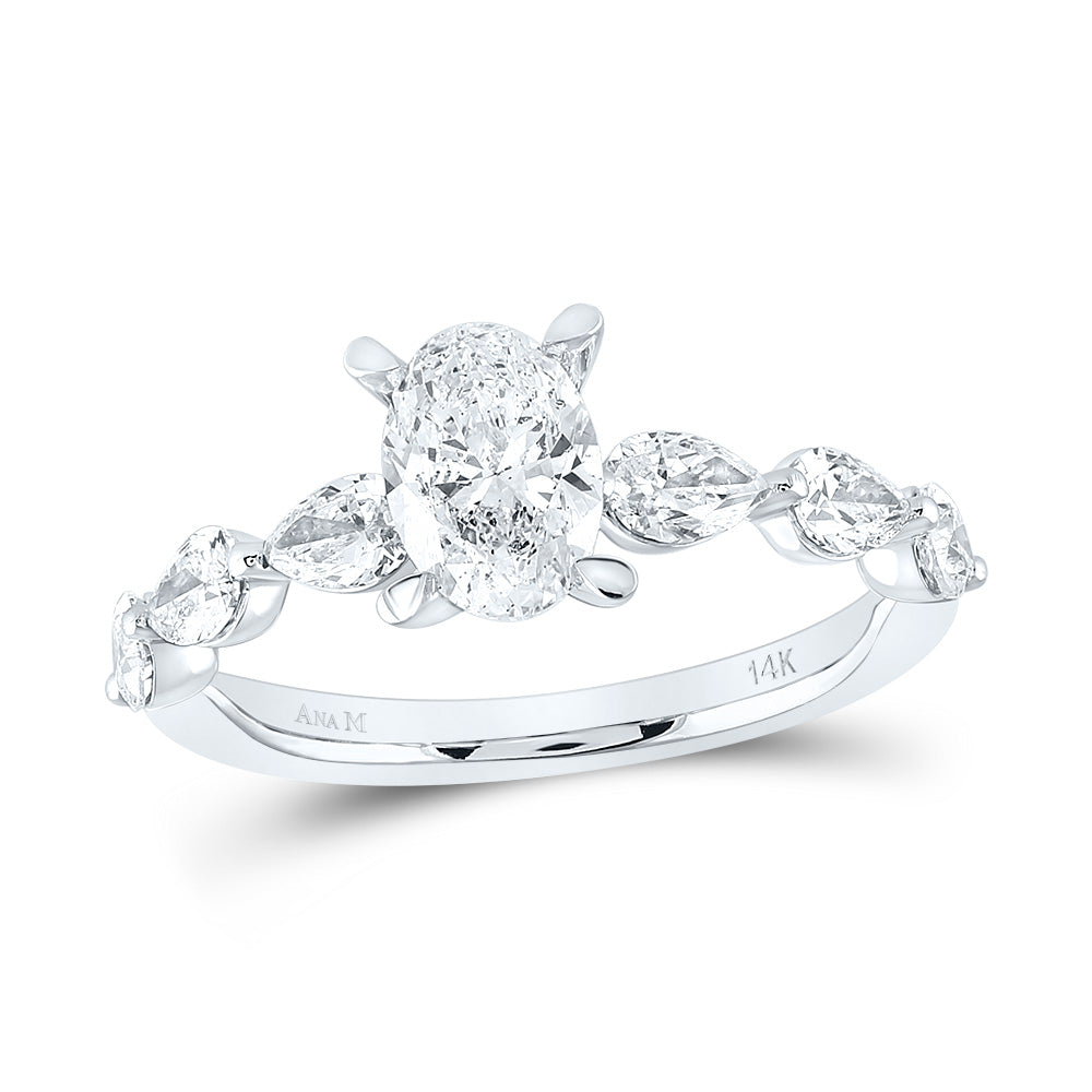 1 7/8CTW-DIA ANA M 1CT-COVAL NO HALO ENGAGEMENT RING