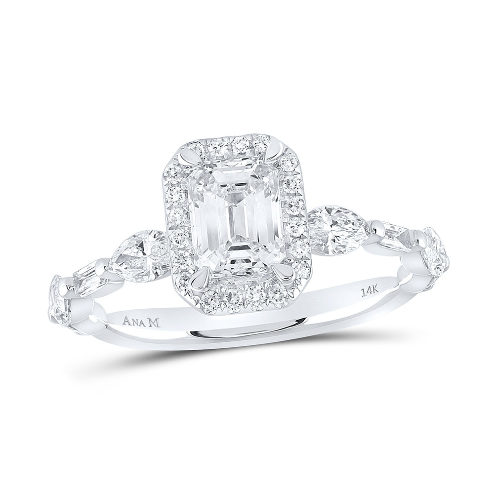 1 3/4CTW-DIA ANA M 1CT-CEME SINGLE HALO ENGAGEMENT RING
