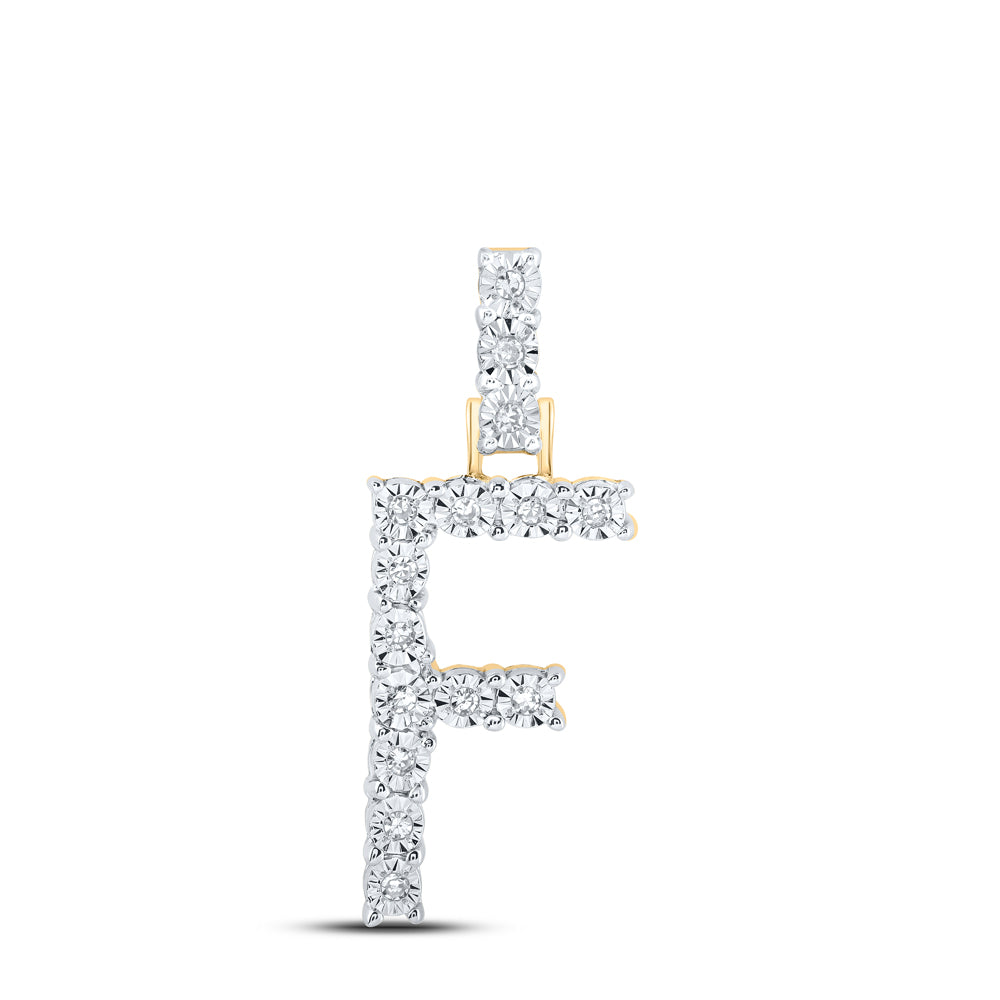1/12CTW-DIA NK INITIAL "F" PENDANT