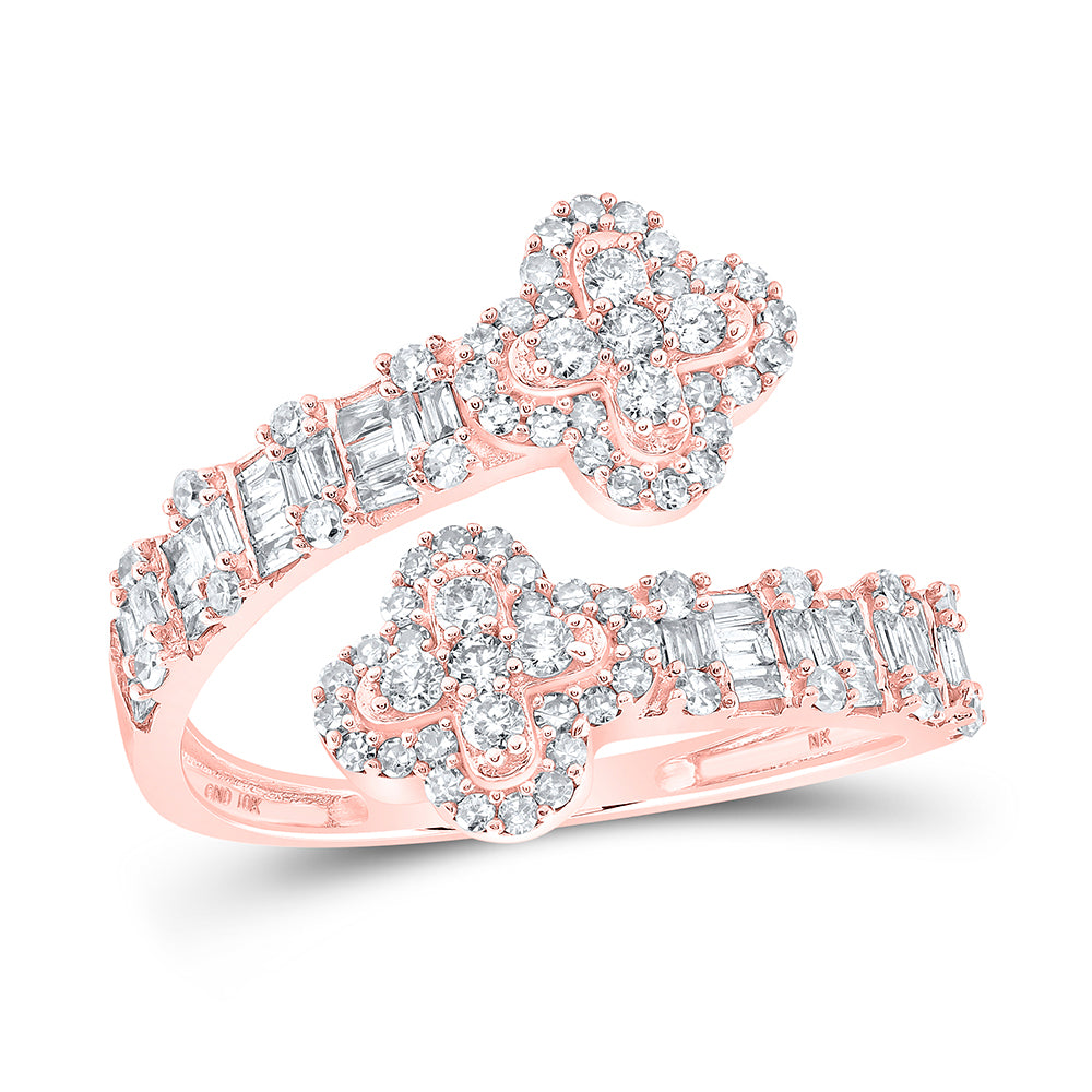 3/4CTW-DIA NK QUATREFOIL CUFF RING