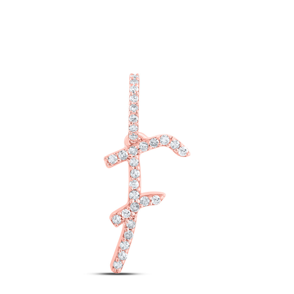 1/8CTW-DIA NK INITIAL "F" PENDANT