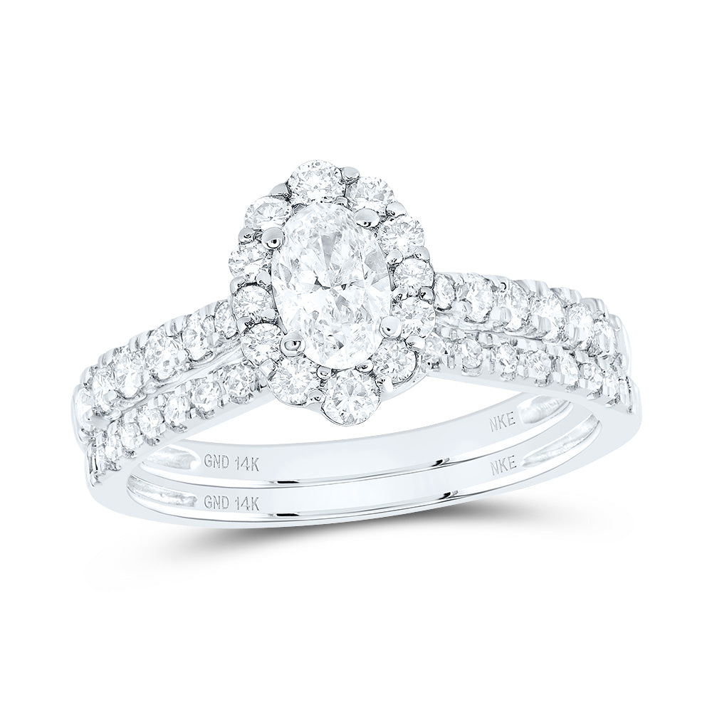 1CTW-DIA NKE 1/3CT-COV SINGLE HALO BRIDAL SET