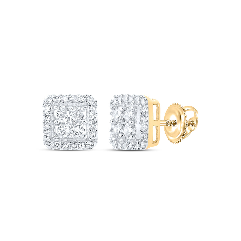 5/8CTW-DIA NK SQUARE EARRING