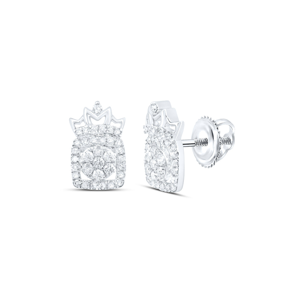 1/3CTW-DIA P1P2 CROWN EARRING