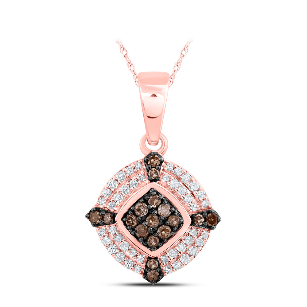 1/4CTW-DIA NK BROWN PENDANT
