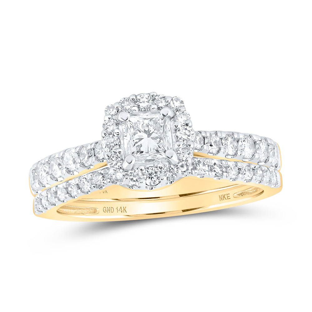 1CTW-DIA NKE 1/3CT-CPR BRIDAL SET SINGLE HALO