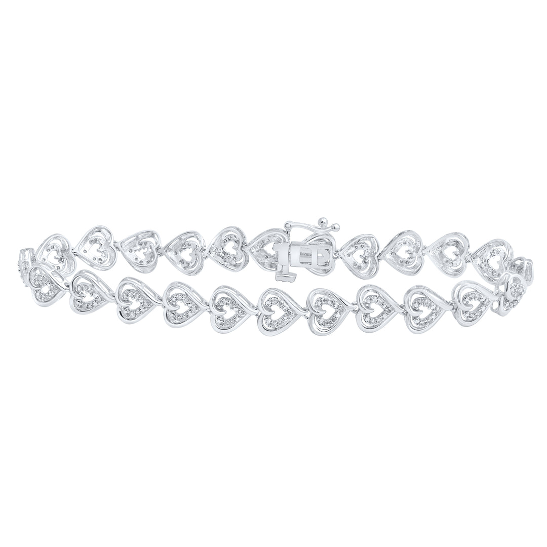 1/2CTW-DIA P2 (8.50MM) HEART BRACELET (7.25 INCH)