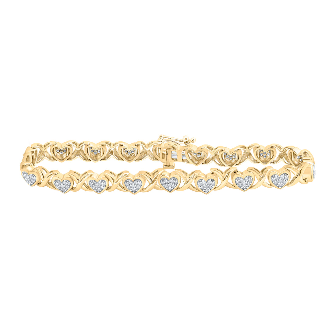 1CTW-DIA P2 (6.20MM) HEART BRACELET (7.25INCH)