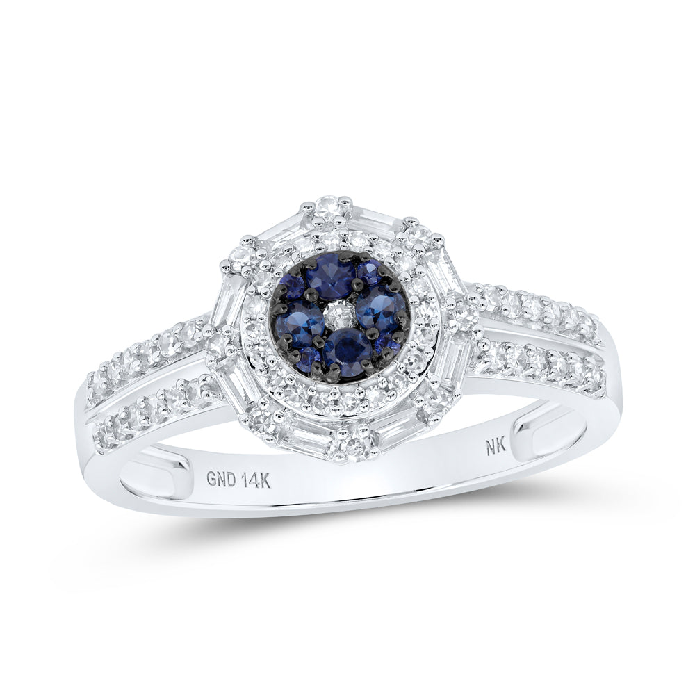 1/3CTW-DIA NK 1/8CT-SAPP NATURAL GEM RING