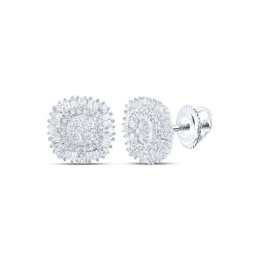 3/4CTW-DIA NKE TRENDY FASHION CUSHION EARRING