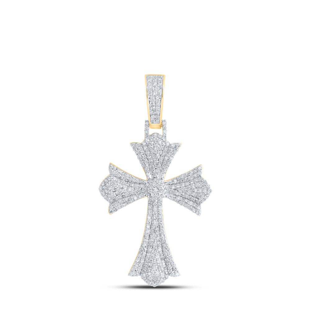 1 1/3CTW-DIA NK CROSS MENS CHARM