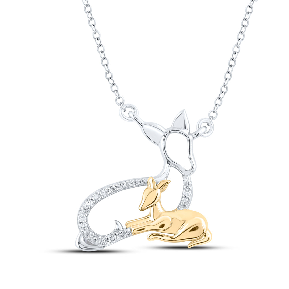 1/12CTW-DIA NK DEER NECKLACE (18 INCH)