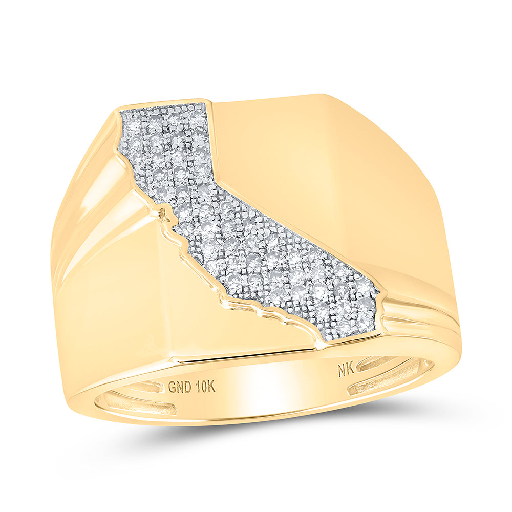 1/4CTW-DIA NK CALIFORNIA MAP MENS RING
