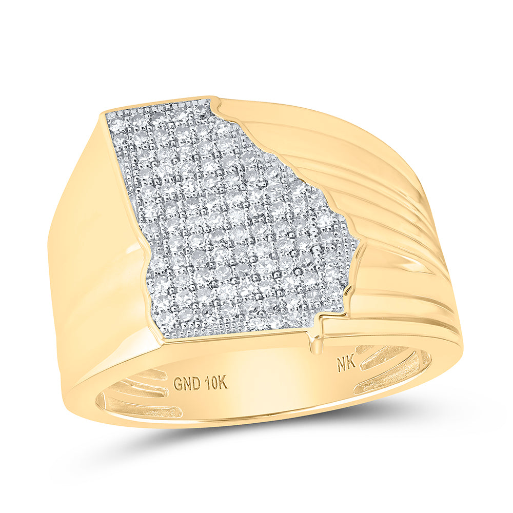 1/2CTW-DIA NK GEORGIA MAP MENS RING