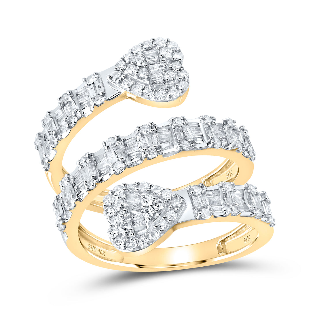 1 CTW-DIA NK SPIRAL CUFF LINK HEART RING
