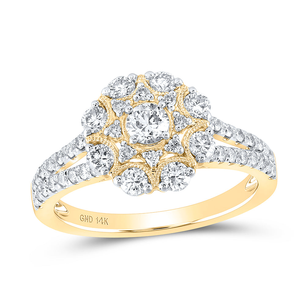1 CTW-DIA NKE FLOWER RING
