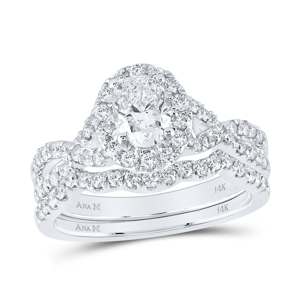 1 1/2CTW-DIA ANA M 3/4CT-COVAL BRIDAL SET 1 HALO