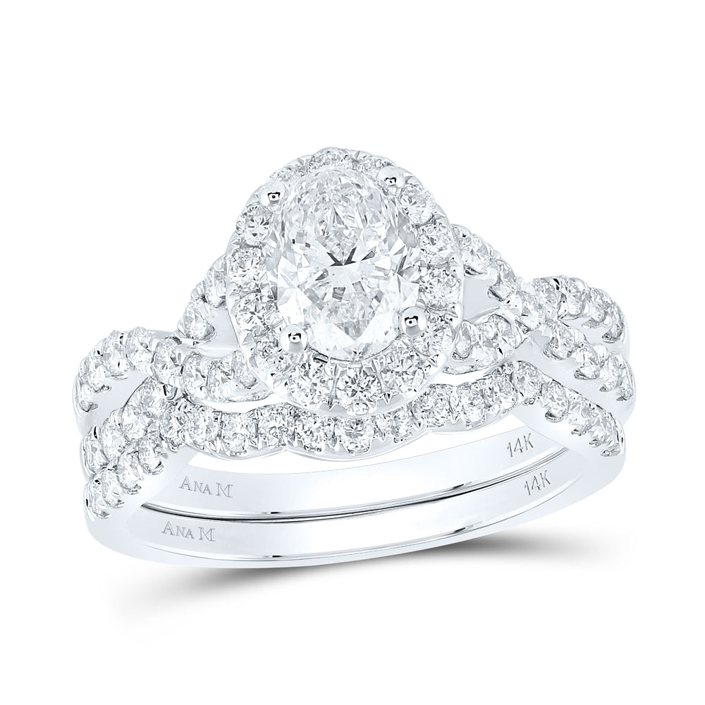 2 CTW-DIA ANA M 1CT-COVAL BRIDAL SET 1 HALO