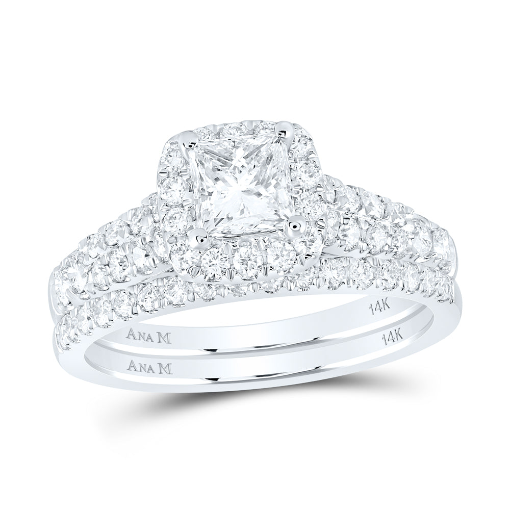 1 1/2CTW-DIA ANA M 3/4CT-CPR BLISS BRIDAL SET 1 HALO