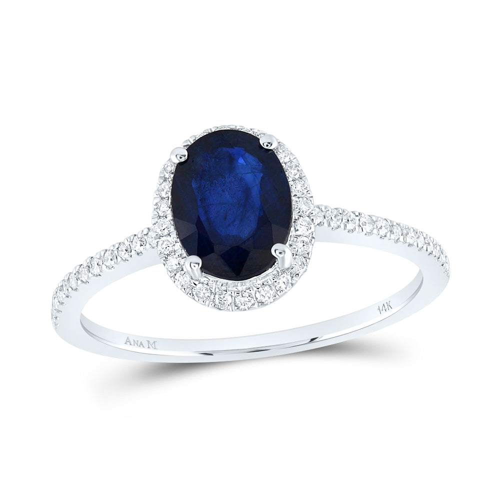 1/5CTW-DIA ANA M 8X6MM-SAPP NAT GEM RING