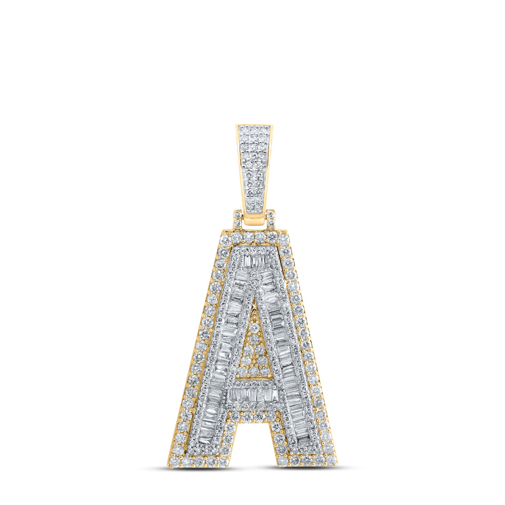2 5/8CTW-DIA NK MENS INITIAL "A" PENDANT