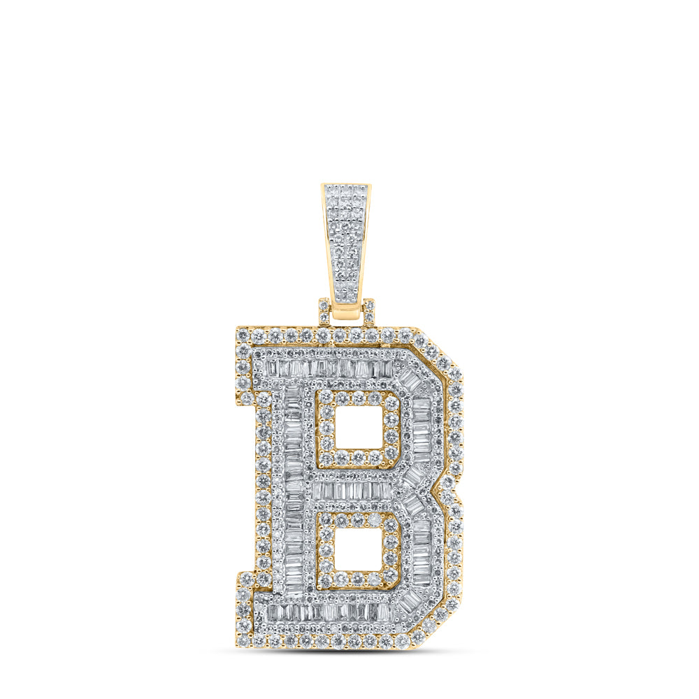 3 1/3CTW-DIA NK MENS INITIAL "B" PENDANT