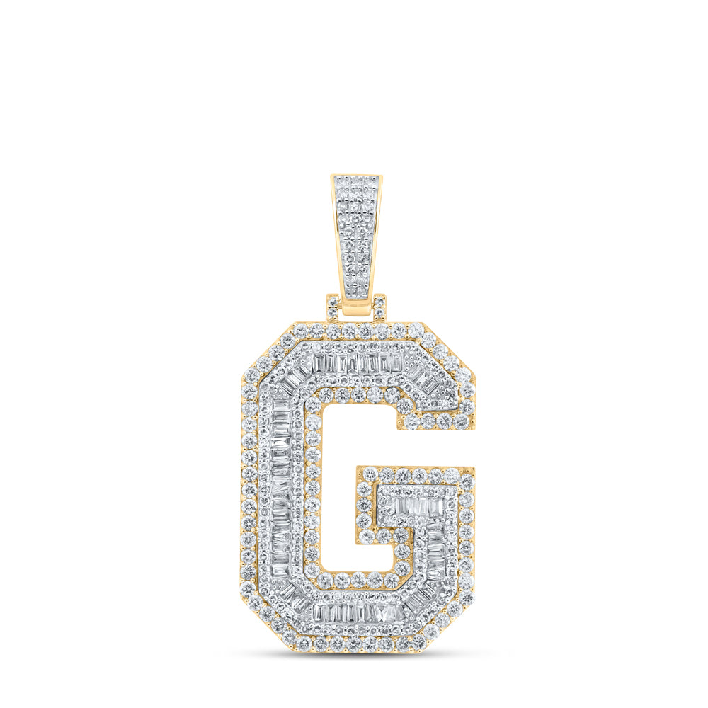 3CTW-DIA NK MENS INITIAL "G" PENDANT