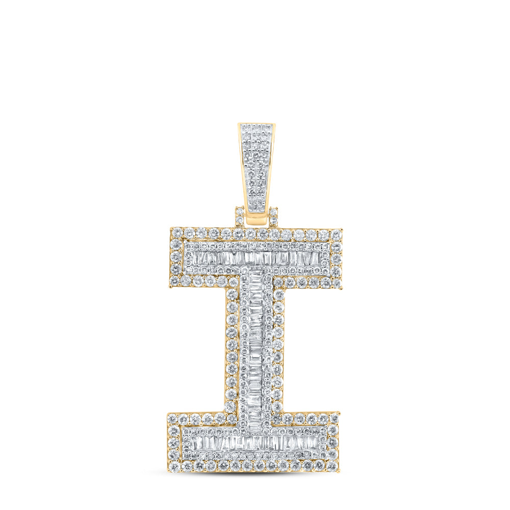 2 7/8CTW-DIA NK MENS INITIAL "I" PENDANT