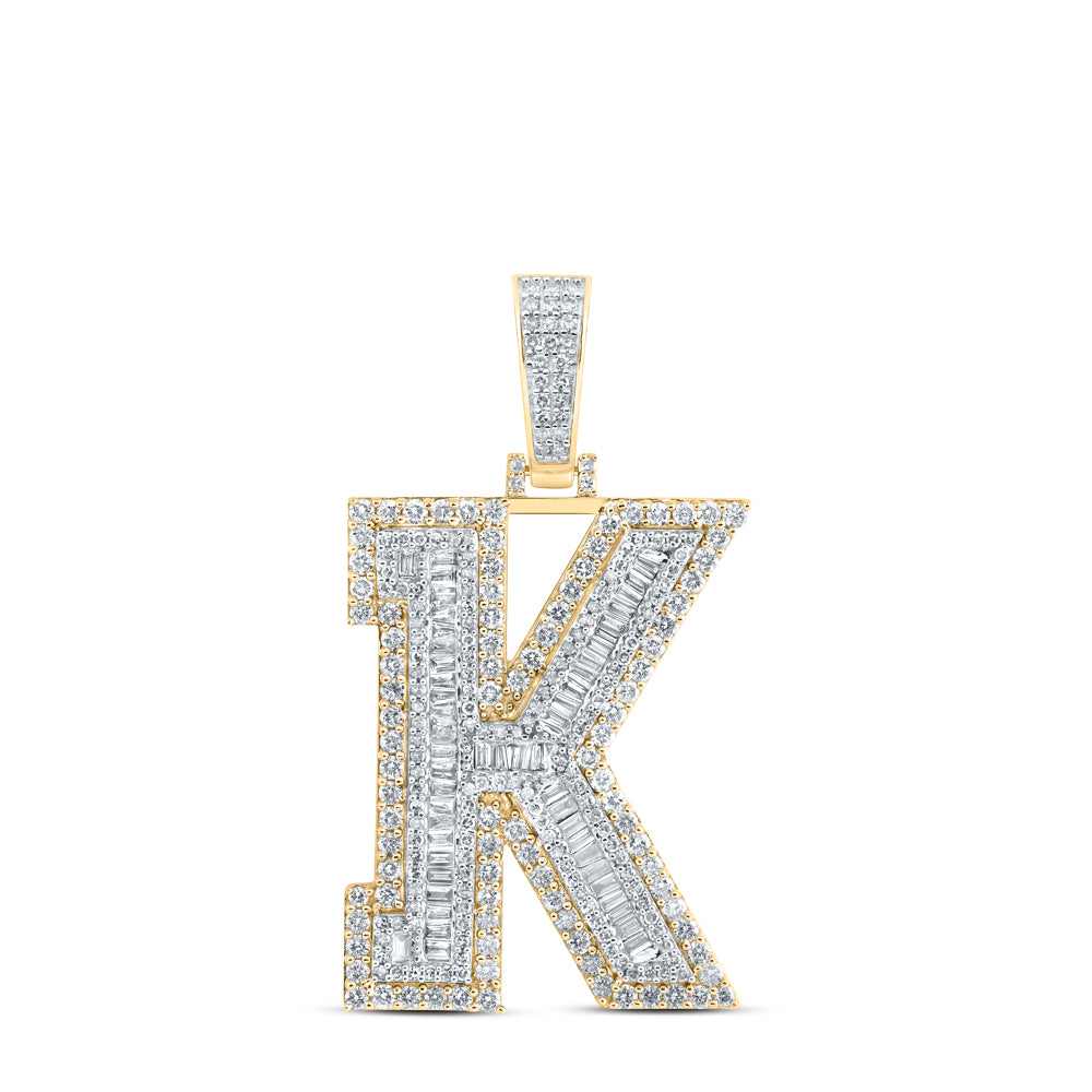3CTW-DIA NK MENS INITIAL "K" PENDANT