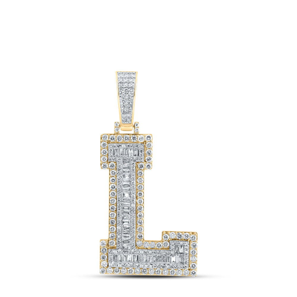2 3/8CTW-DIA NK MENS INITIAL "L" PENDANT