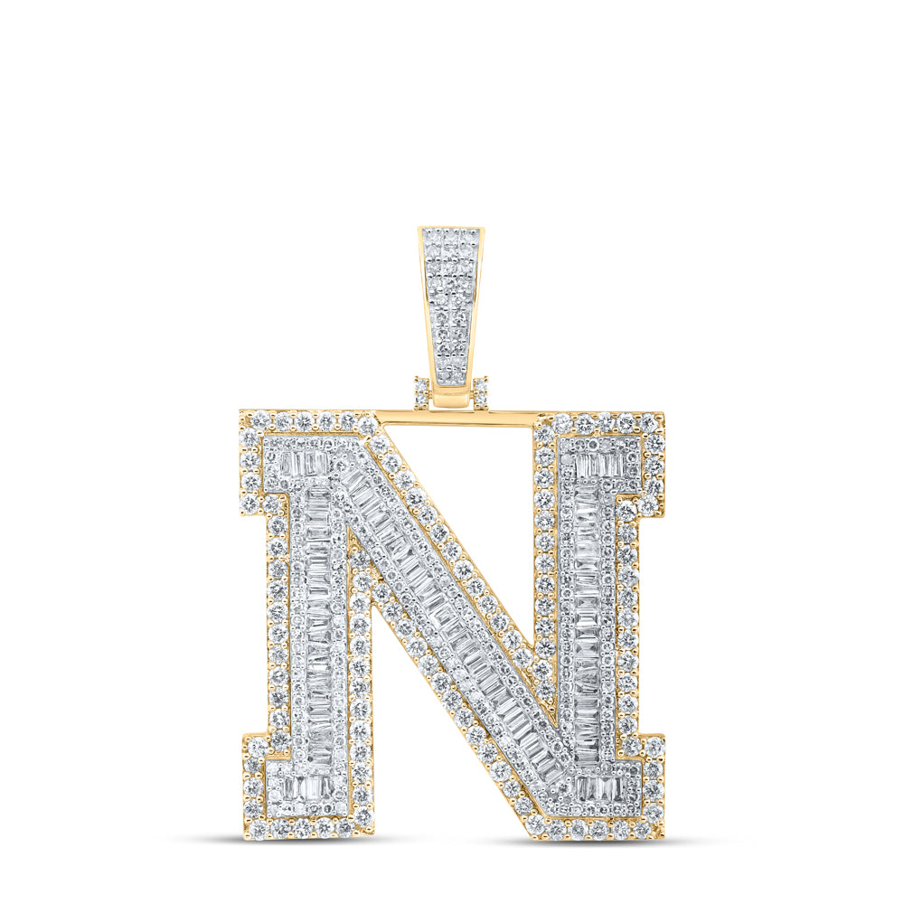 4CTW-DIA NK MENS INITIAL "N" PENDANT