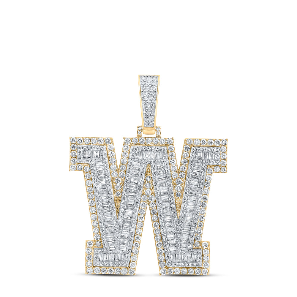 4 5/8CTW-DIA NK MENS INITIAL "W" PENDANT