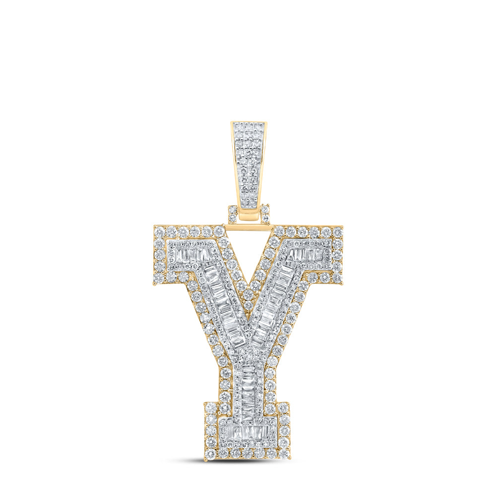 2 1/2CTW-DIA NK MENS INITIAL "Y" PENDANT
