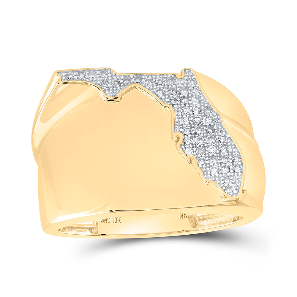 1/4 CTW-DIA NK FLORIDA MAP MENS RING