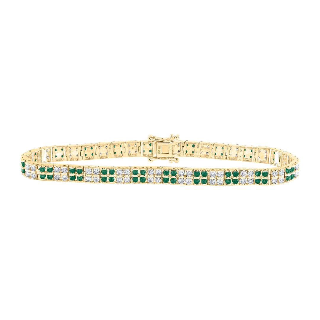 2CTW-DIA NKE 2 1/4CTW-EM NATURAL GEM BRACELET (7 INCH)