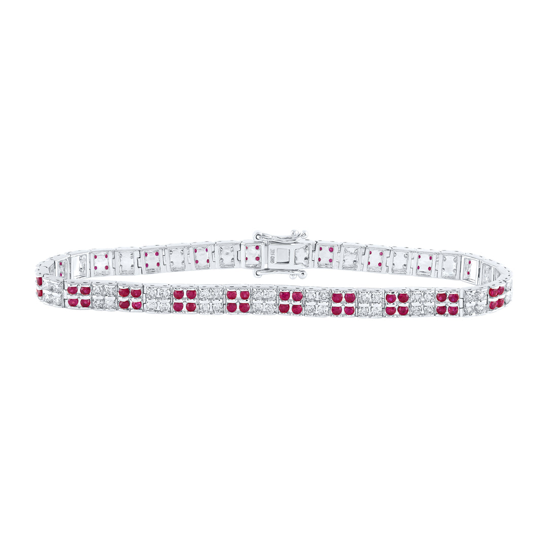 2CTW-DIA NKE 2 1/2CTW-RUBY NATURAL GEM BRACELET (7 INCH)