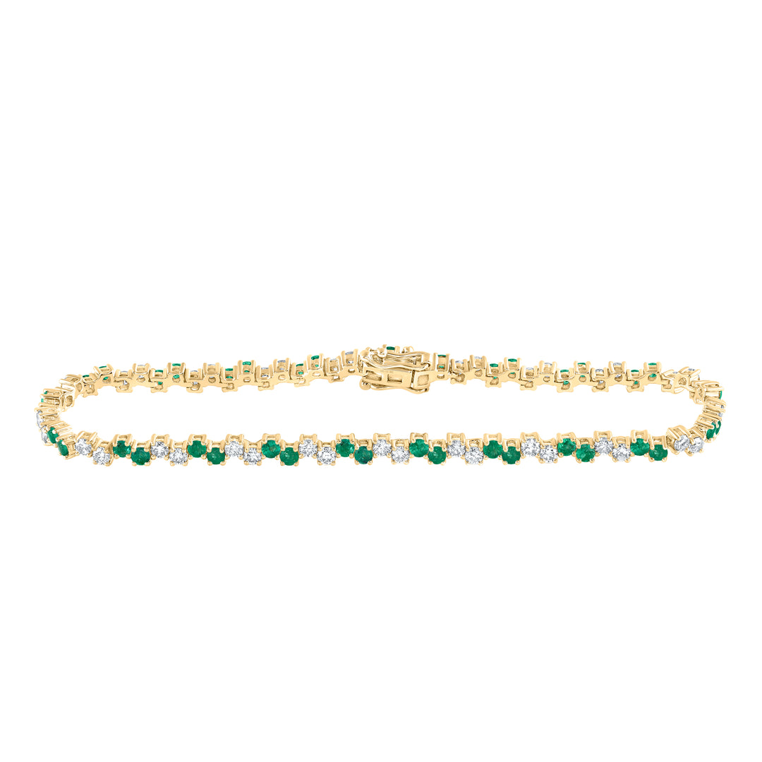 1 3/4CTW-DIA NKE 1 7/8CTW-EM NATURAL GEM BRACELET (7 INCH)