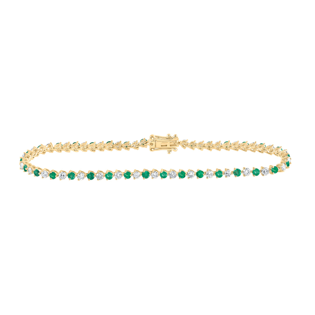 1 1/3CTW-DIA NKE 1 1/2CTW-EM NATURAL GEM BRACELET(7 INCH)
