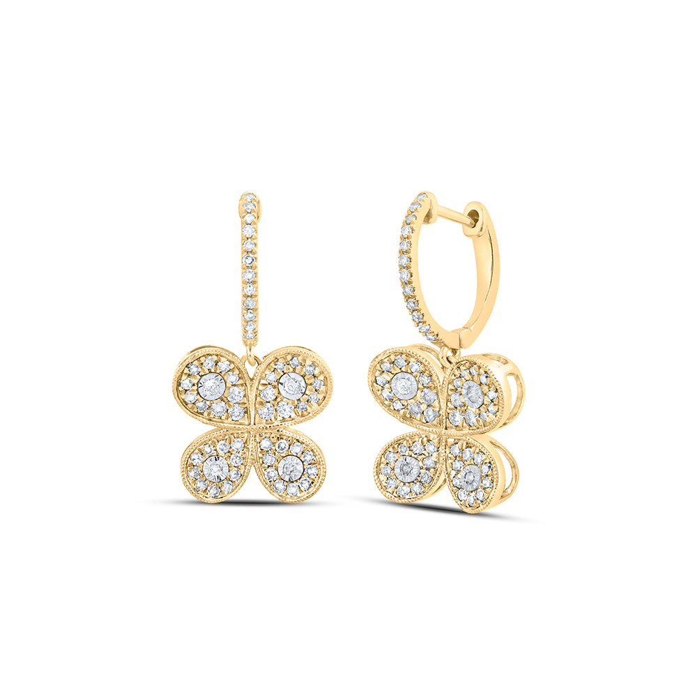 5/8CTW-DIA NK BUTTERFLY DANGLING EARRING