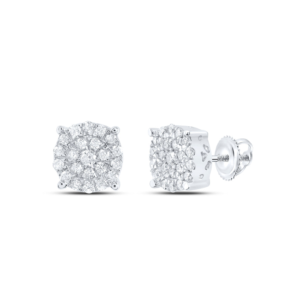 1/2CT-DIA P1 ROUND EARRING