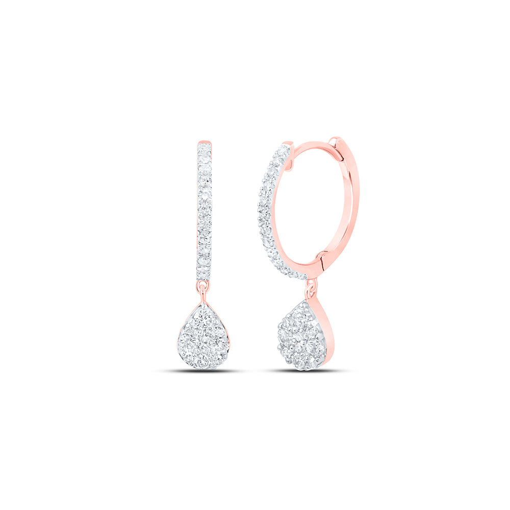 3/8CTW-DIA NK HOOPS DANGLING EARRING