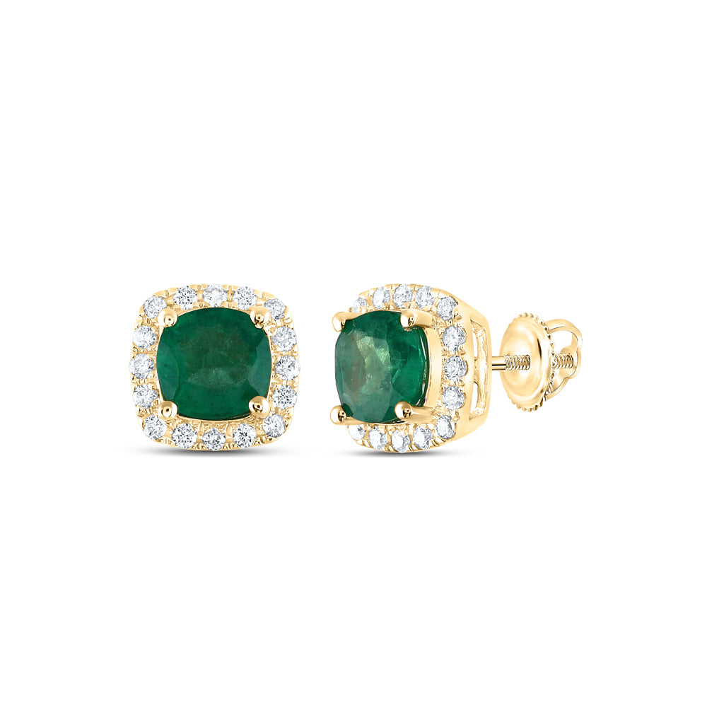 1/6CTW-DIA ANA M 5 MM-EM NAT GEM CUSHION EARRING
