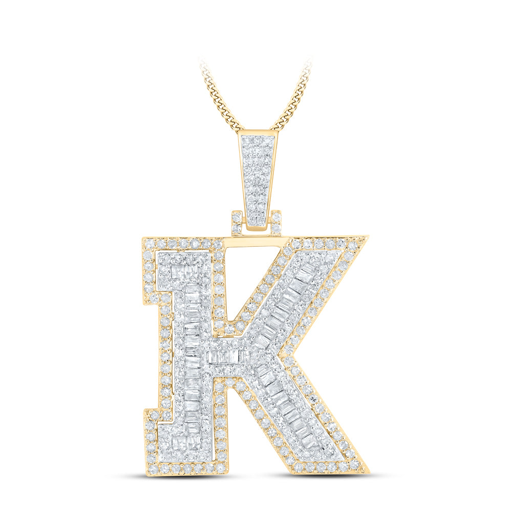 7/8CTW-DIA P1 INITIAL "K" MENS PENDANT
