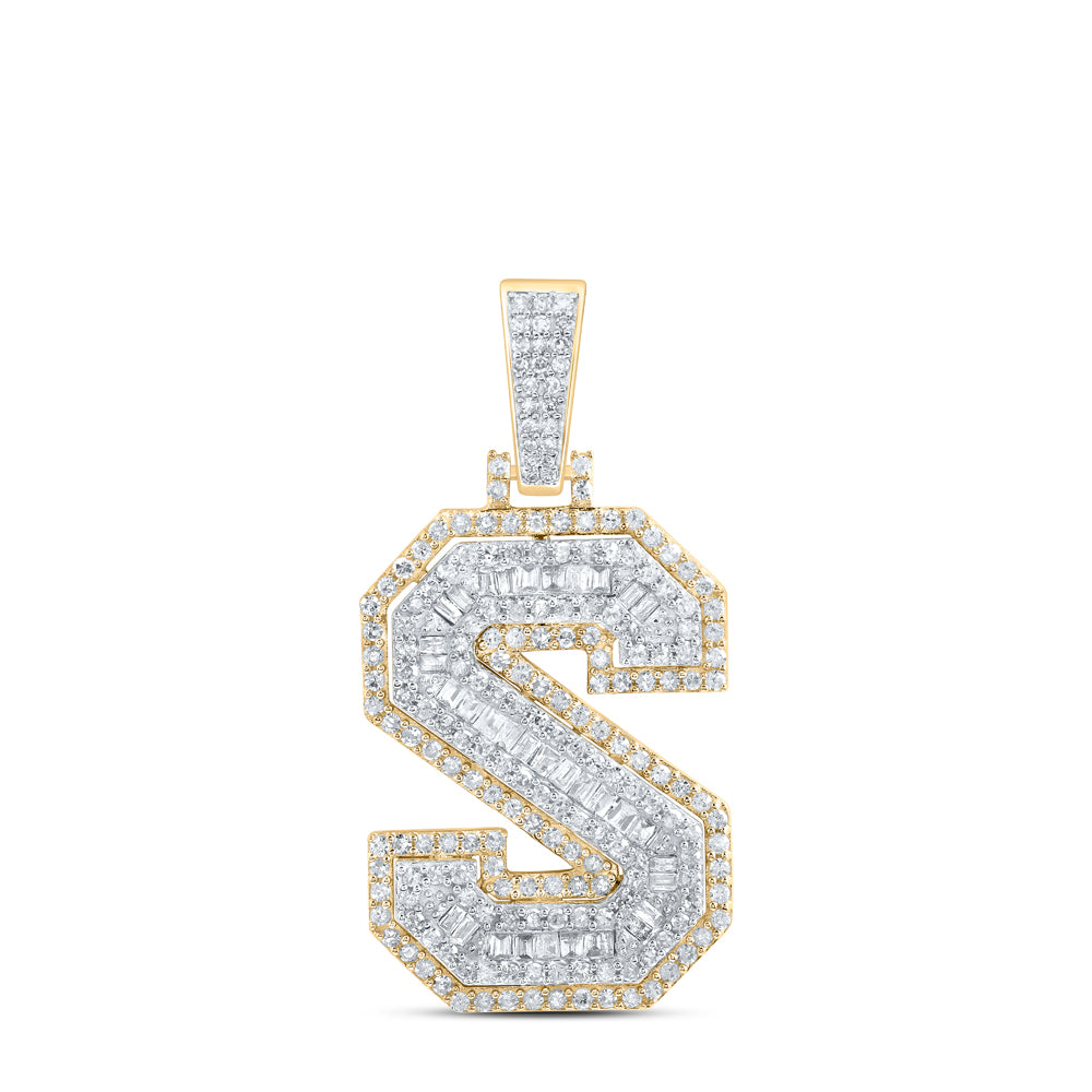3/4CTW-DIA P1 INITIAL "S" MENS PENDANT