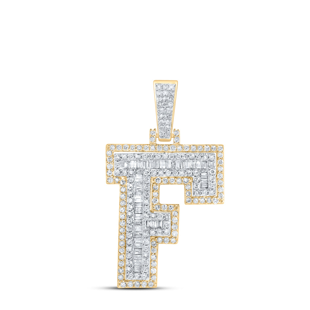 1CTW-DIA P1 INITIAL "F" MENS PENDANT