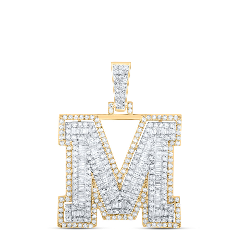 1 5/8CTW-DIA P1 INITIAL "M" MENS PENDANT