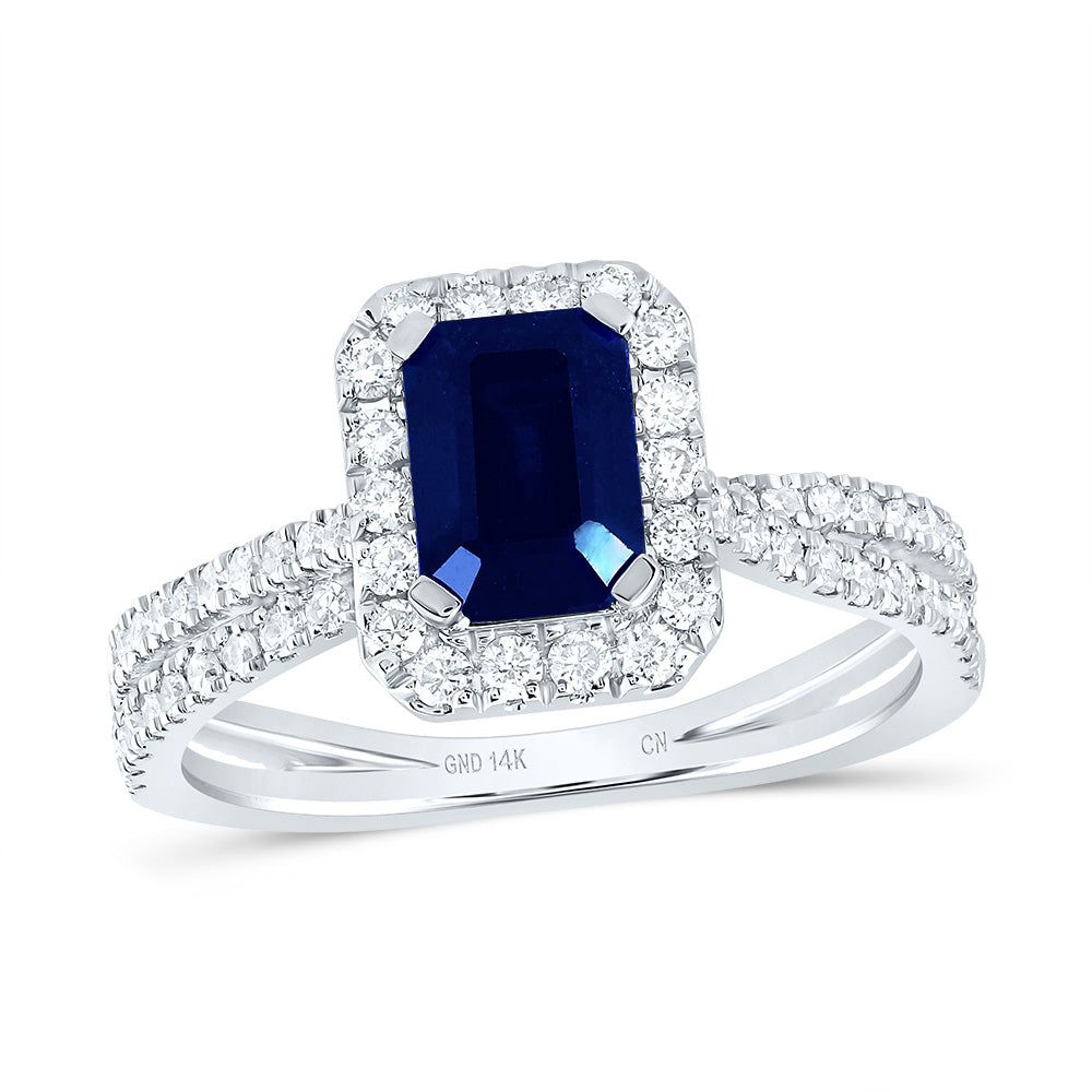 1/2CTW-DIA CN 7X5 MM SAPP-EM NAT GEM RING