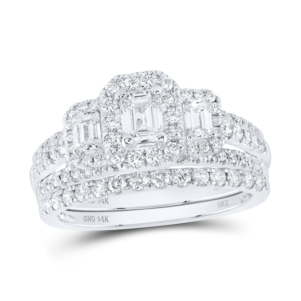 1 1/2CT-DIA NKE 3/8CT-C 1/6*2CT-EMRL BRIDAL SETS SINGLE HALO