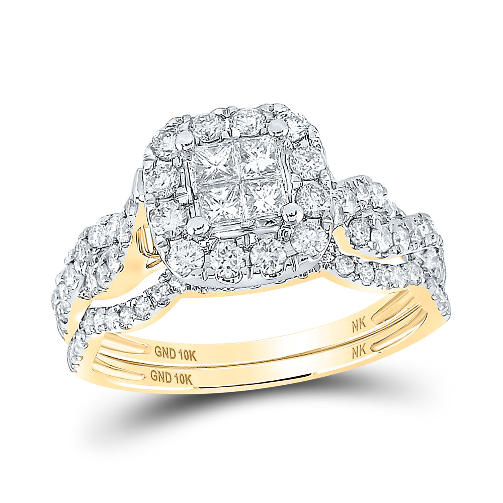 1CTW DIA NK TESSERA INVISIBLE BRIDAL SET